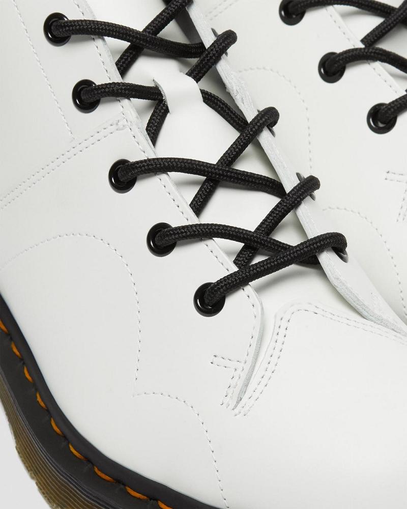 Dr Martens Church Smooth Lær Monkey Boots Herre Hvite | Norge 261SGL